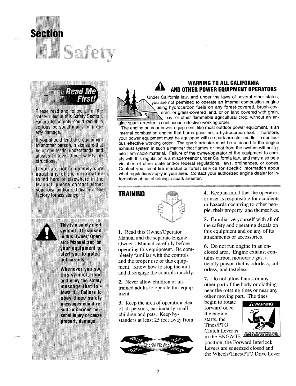 Training | Troy-Bilt 12087 User Manual | Page 5 / 68