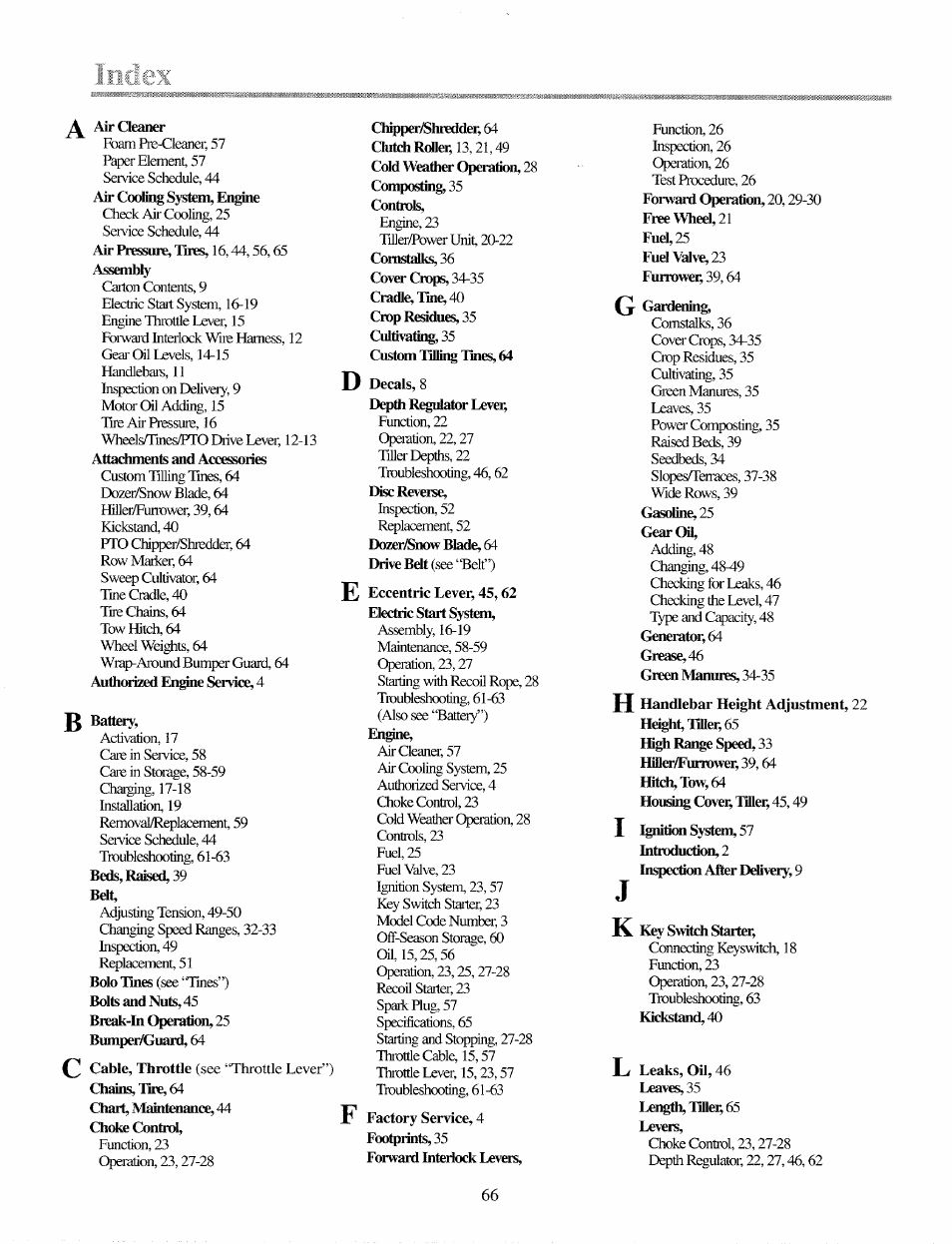 Troy-Bilt 12087 User Manual | Page 66 / 68