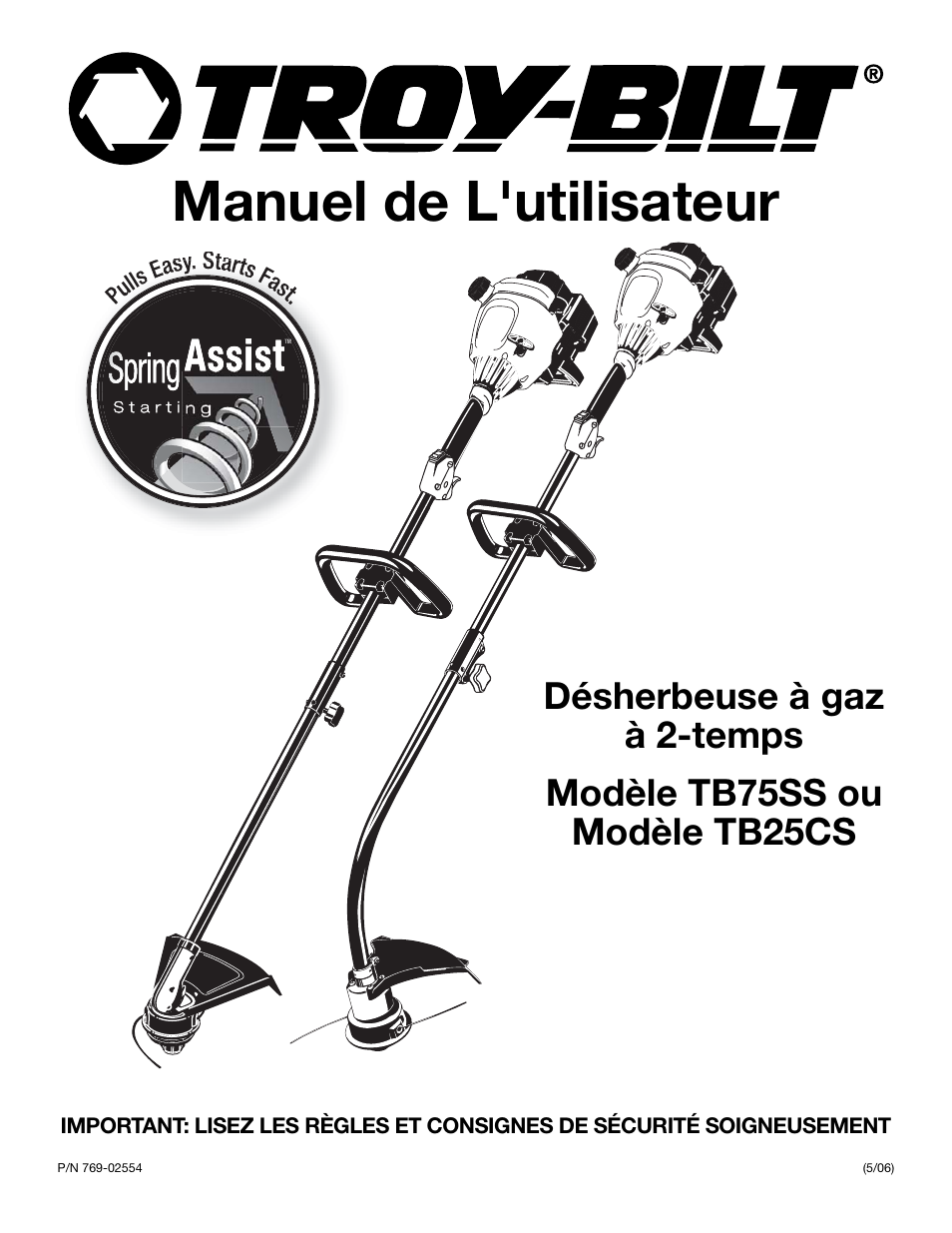Manuel de l'utilisateur | Troy-Bilt TB25CS User Manual | Page 23 / 72