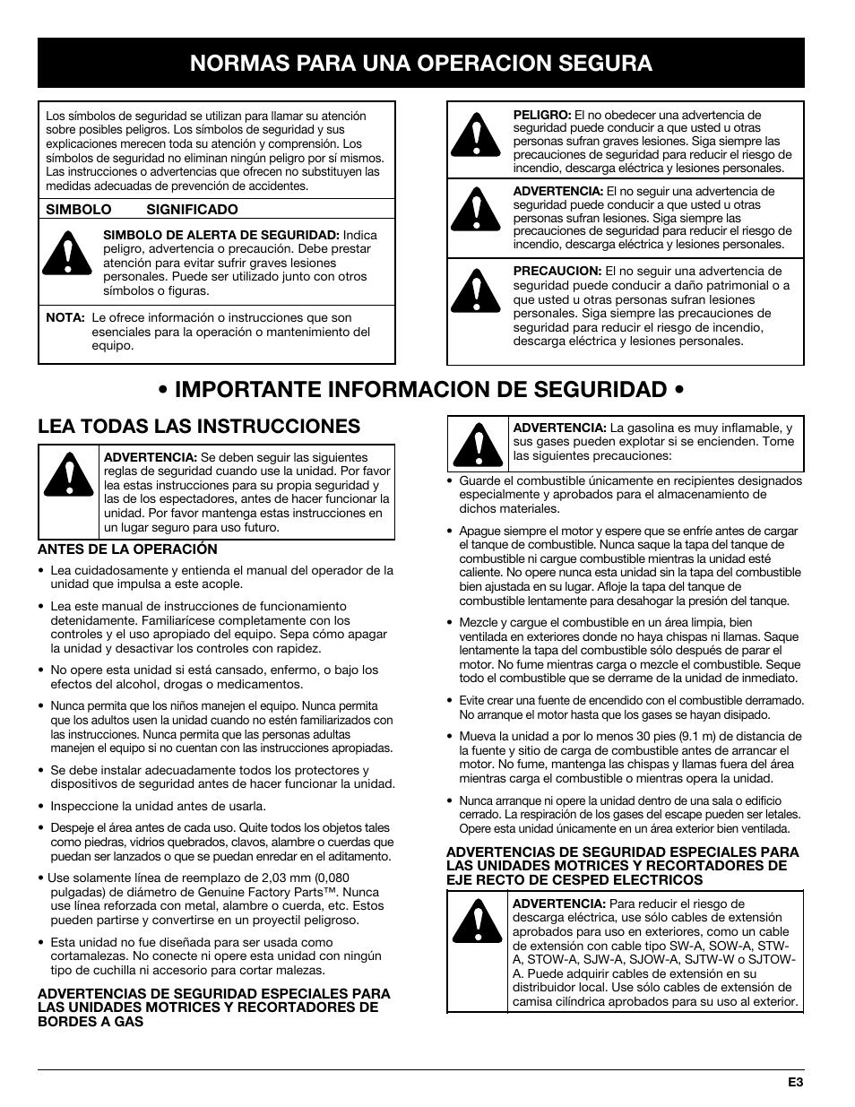 Lea todas las instrucciones | Troy-Bilt Straight Shaft Trimmer User Manual | Page 35 / 48