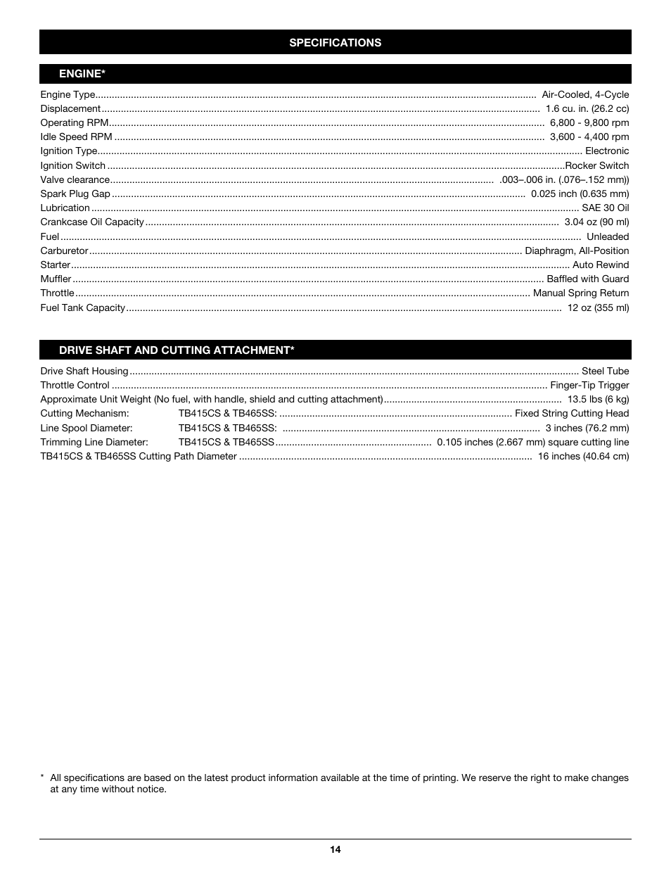 Troy-Bilt PONY TB465SS User Manual | Page 14 / 52