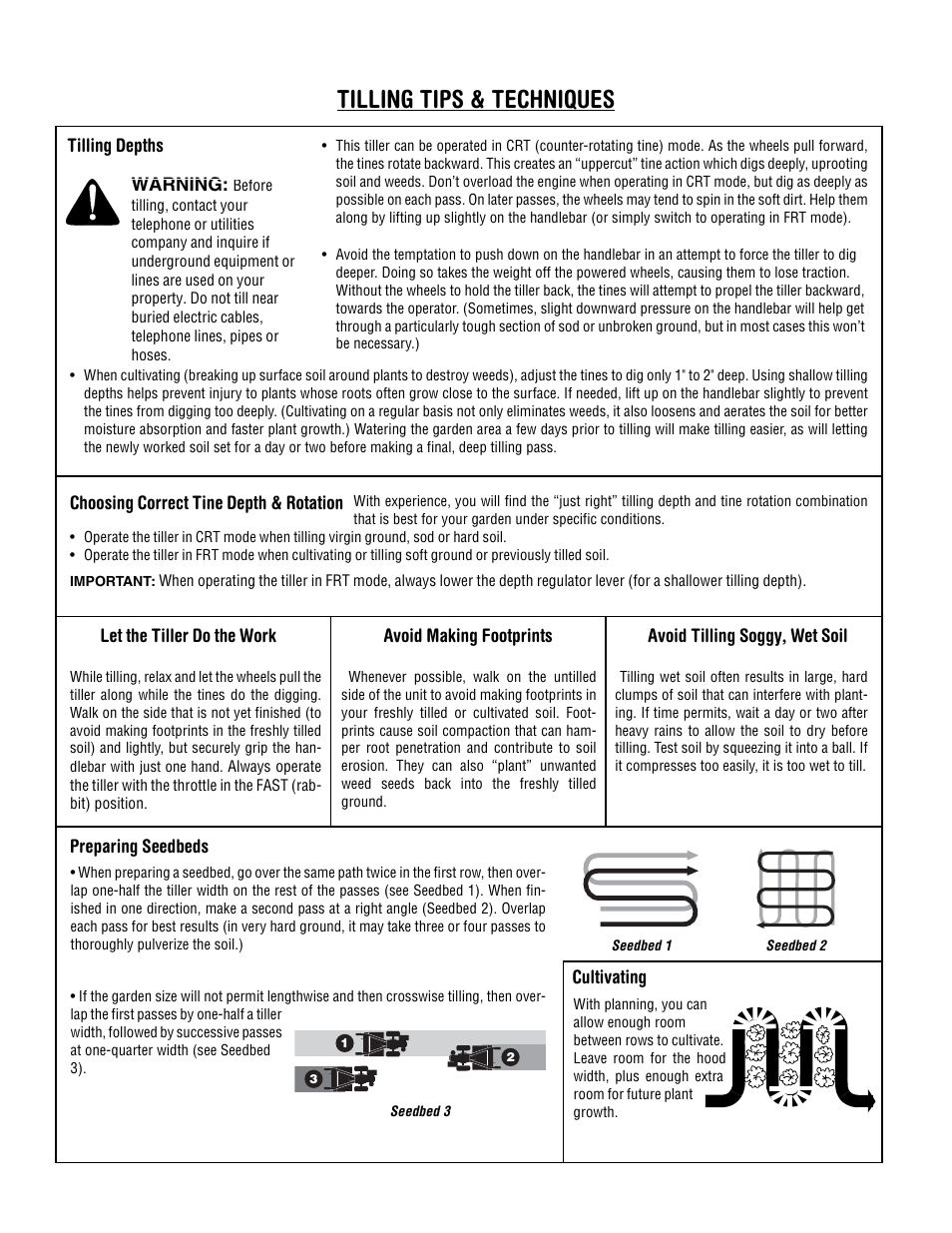 Tilling tips & techniques | Troy-Bilt 654J User Manual | Page 13 / 32