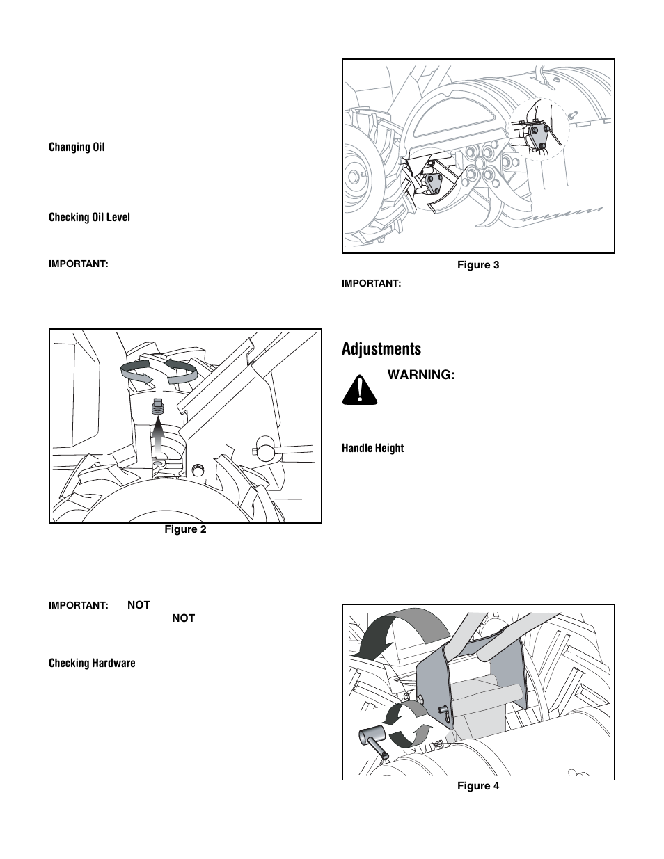 Adjustments | Troy-Bilt 654J User Manual | Page 16 / 32