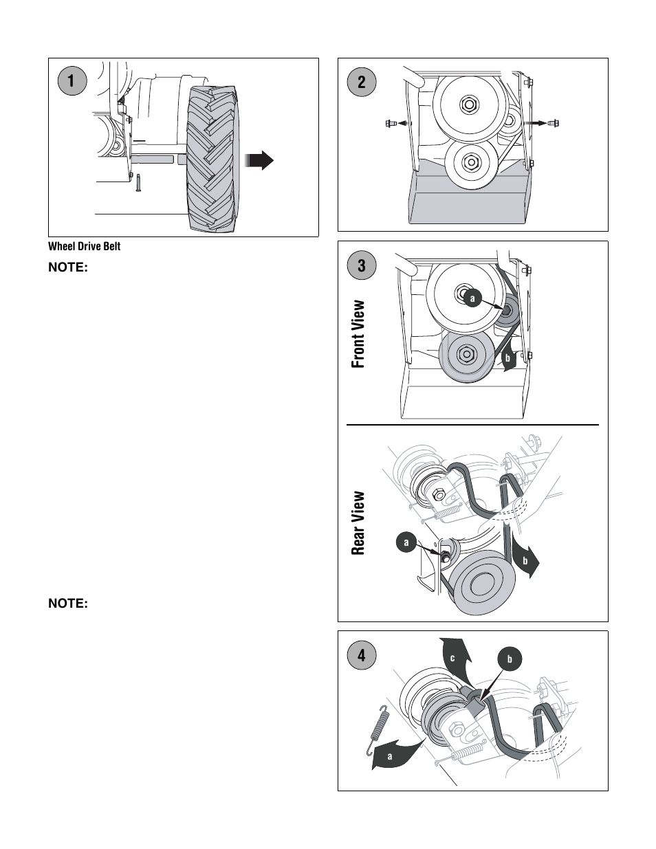 Rear view fro nt vie w 2 1 | Troy-Bilt 654J User Manual | Page 20 / 32