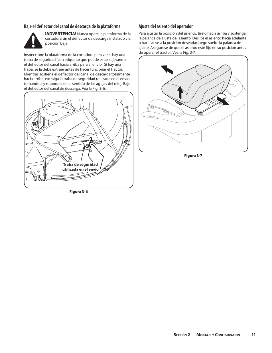 Ajuste del asiento del operador | Troy-Bilt RZT MUSTANG ZT50 User Manual | Page 51 / 76