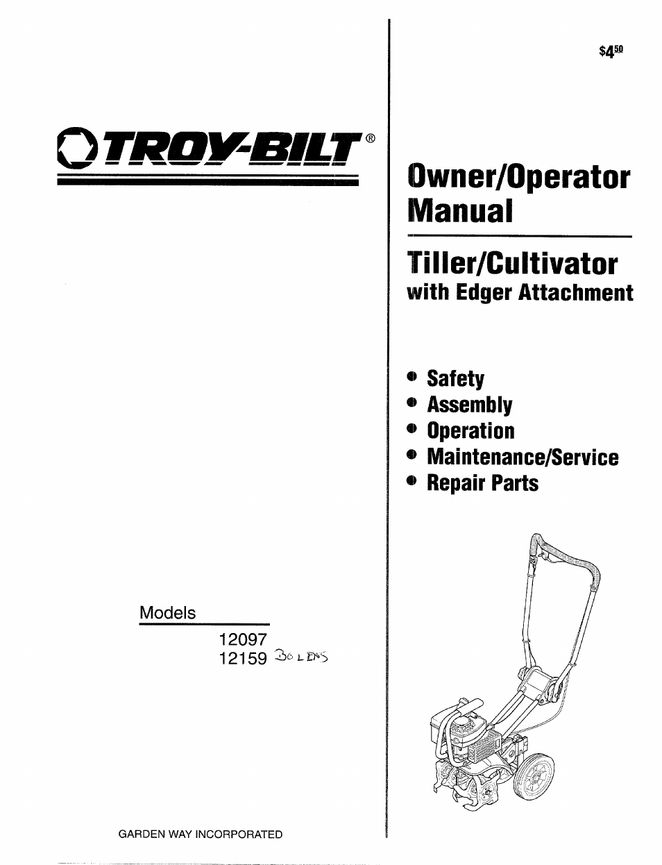 Troy-Bilt 12159 User Manual | 24 pages