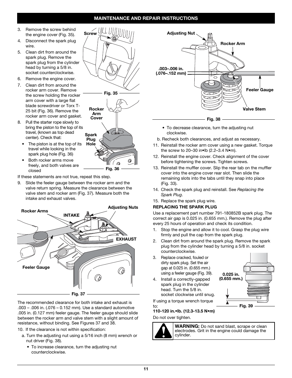 Troy-Bilt TB26CO User Manual | Page 11 / 52