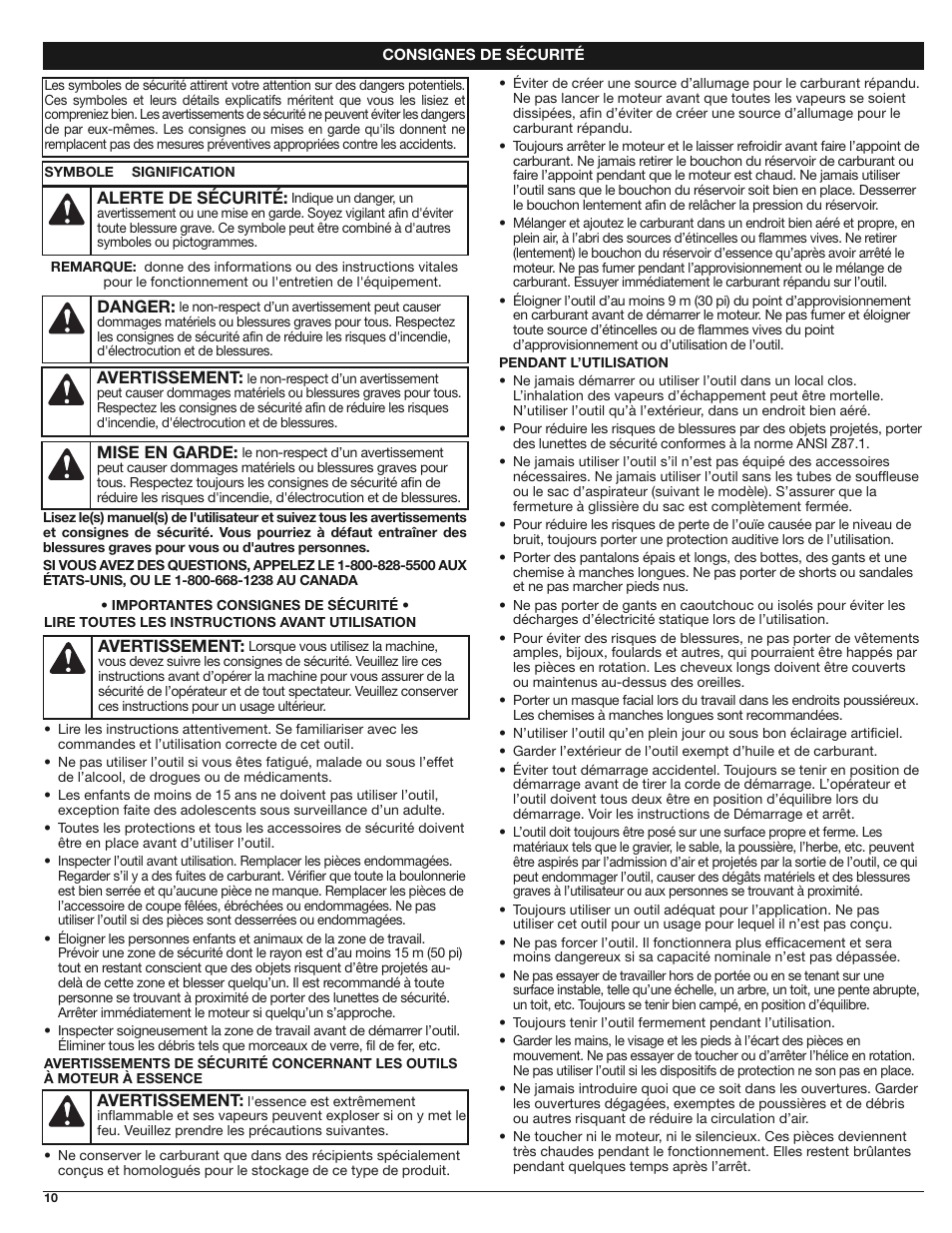 Troy-Bilt TB310QS User Manual | Page 10 / 28