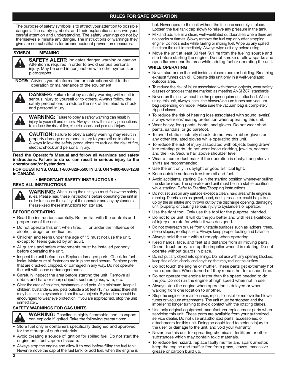 Troy-Bilt TB310QS User Manual | Page 2 / 28