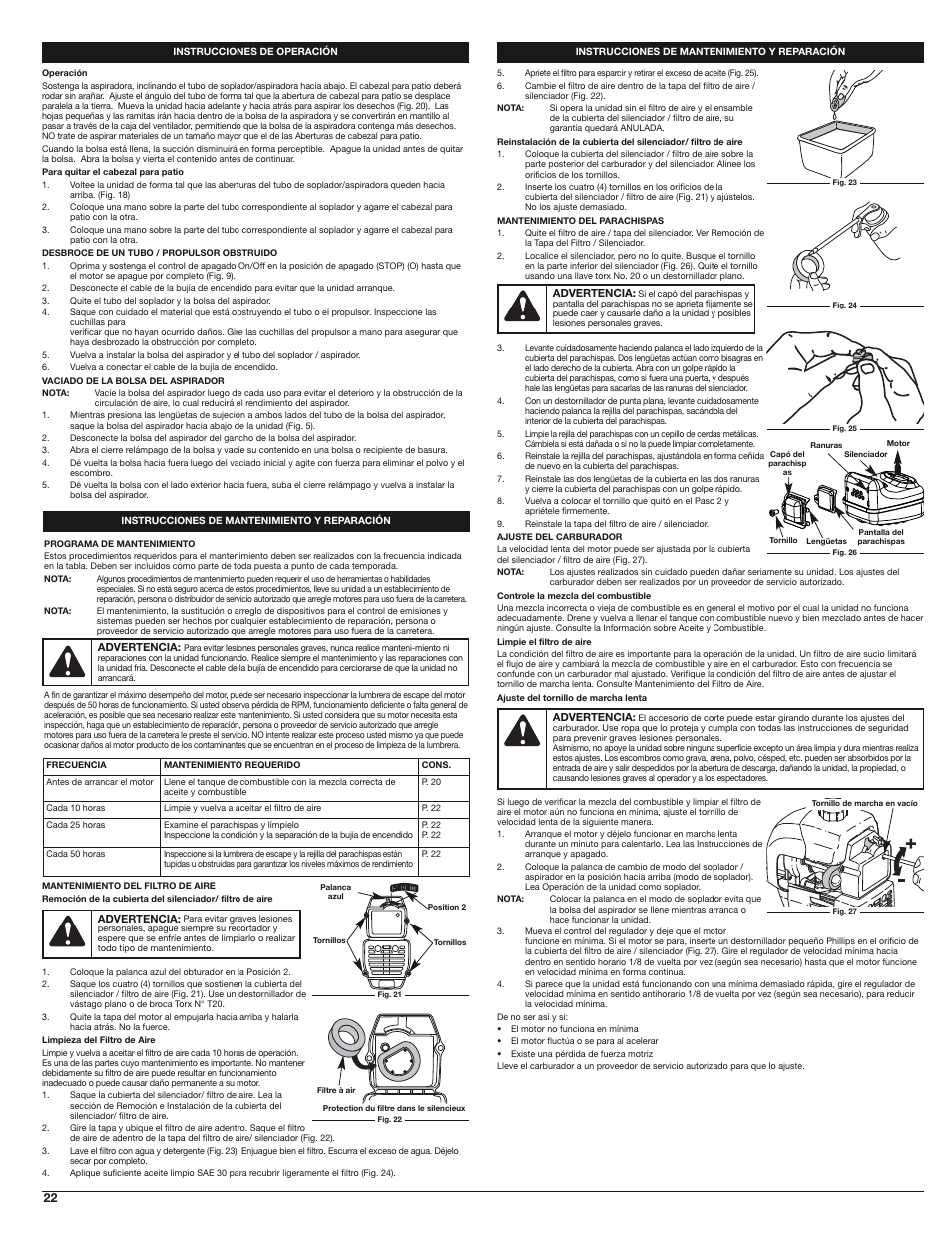 Troy-Bilt TB310QS User Manual | Page 22 / 28