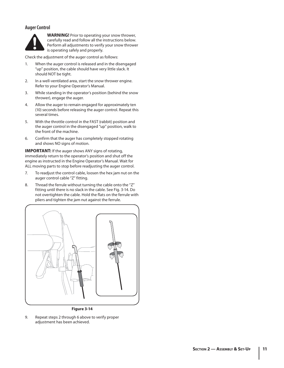 Auger control | Troy-Bilt STORM TRACKER 2690XP User Manual | Page 11 / 52