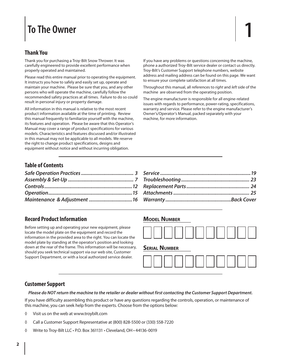 Troy-Bilt STORM TRACKER 2690XP User Manual | Page 2 / 52