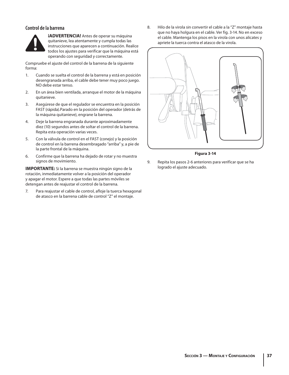 Control de la barrena | Troy-Bilt STORM TRACKER 2690XP User Manual | Page 37 / 52