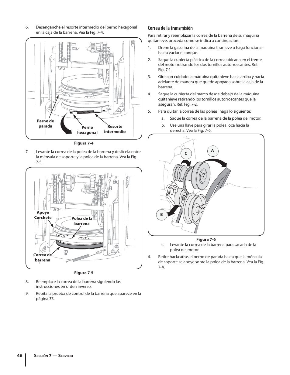 Correa de la transmisión | Troy-Bilt STORM TRACKER 2690XP User Manual | Page 46 / 52