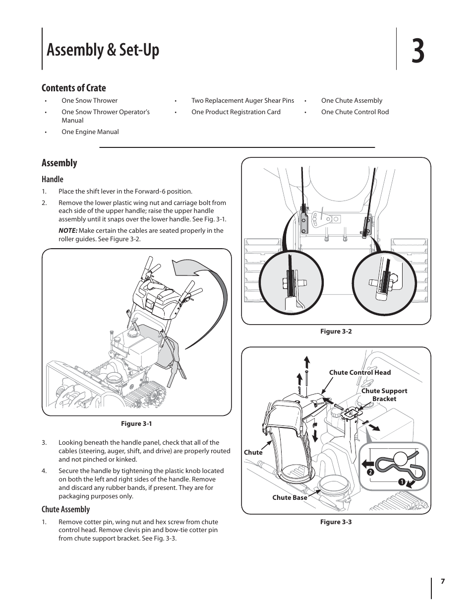 Assembly & set-up, Assembly, Contents of crate | Troy-Bilt STORM TRACKER 2690XP User Manual | Page 7 / 52