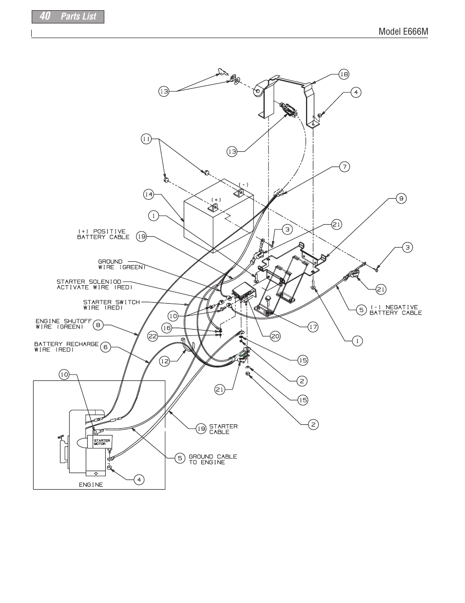 Electric start assembly | Troy-Bilt 664D User Manual | Page 14 / 15