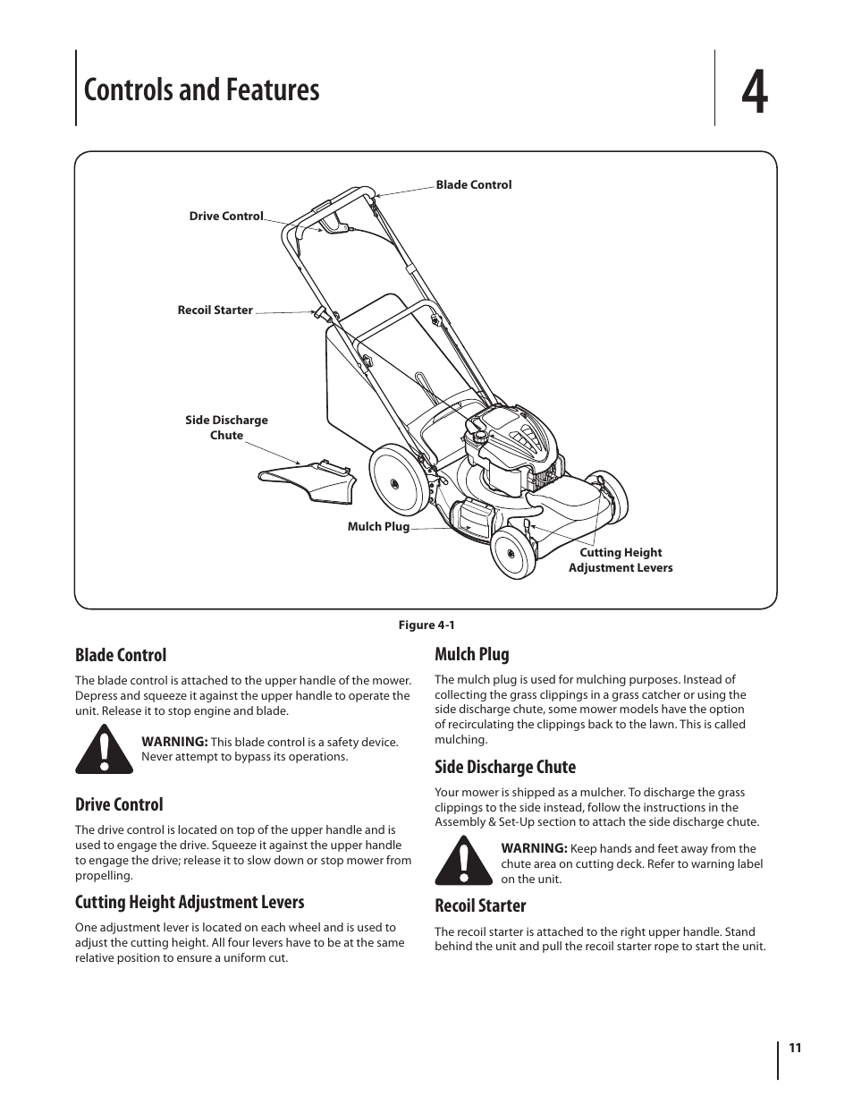 Controls and features | Troy-Bilt V560 User Manual | Page 11 / 44