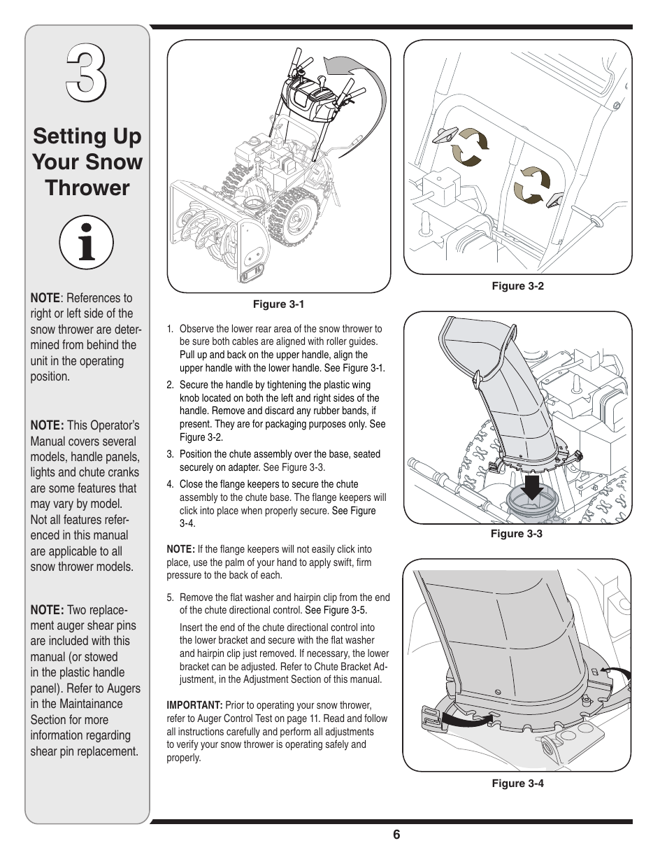 Setting up your snow thrower | Troy-Bilt 769-03800 User Manual | Page 6 / 52