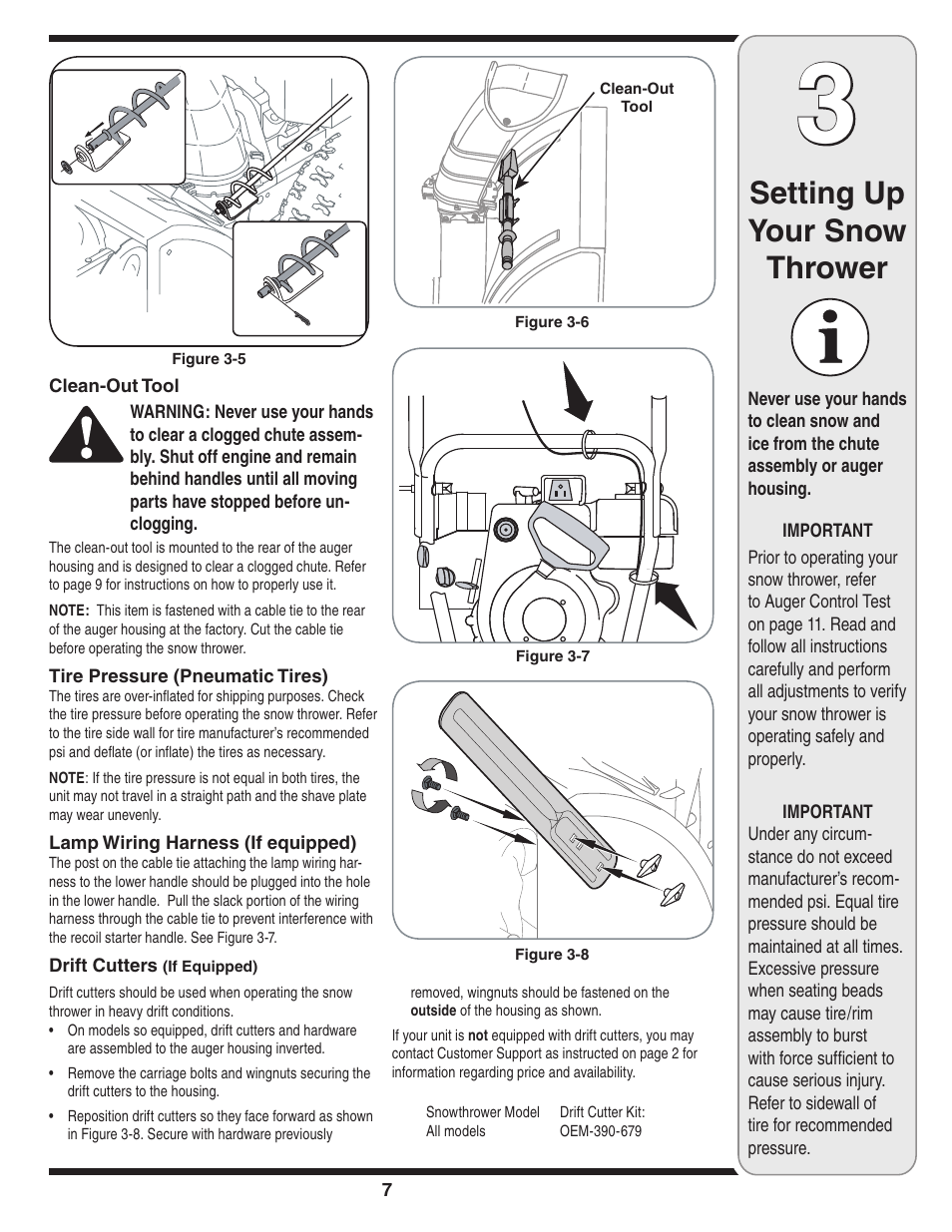 Setting up your snow thrower | Troy-Bilt 769-03800 User Manual | Page 7 / 52