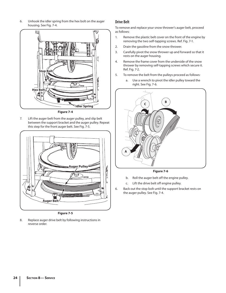 Drive belt | Troy-Bilt 2690 User Manual | Page 24 / 32