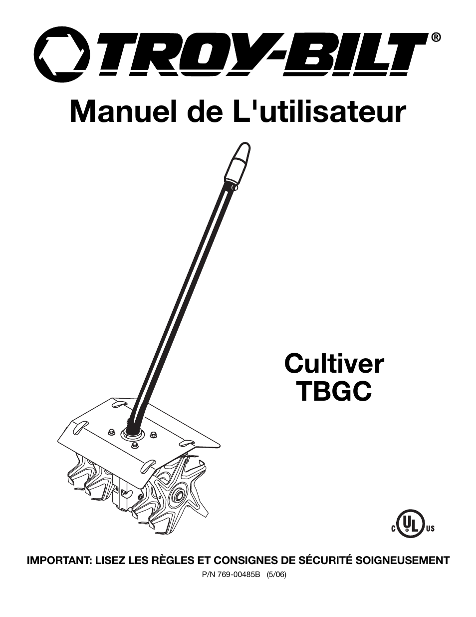 Manuel de l'utilisateur, Cultiver tbgc | Troy-Bilt TBGC User Manual | Page 11 / 32