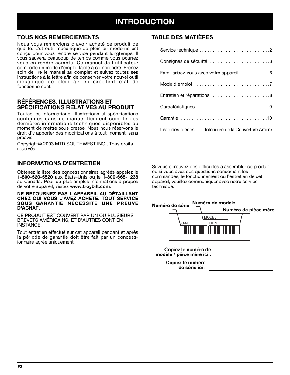 Introduction | Troy-Bilt TBGC User Manual | Page 12 / 32