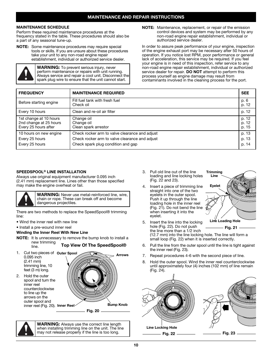 Troy-Bilt TB525CS User Manual | Page 10 / 64