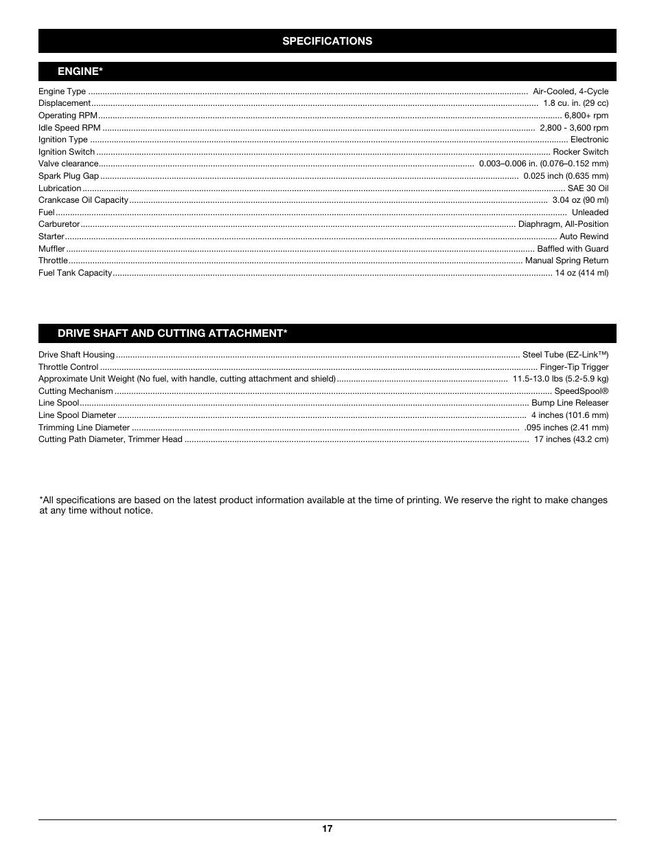 Troy-Bilt TB525CS User Manual | Page 17 / 64