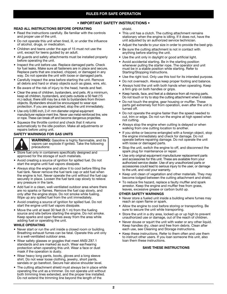Troy-Bilt TB525CS User Manual | Page 2 / 64