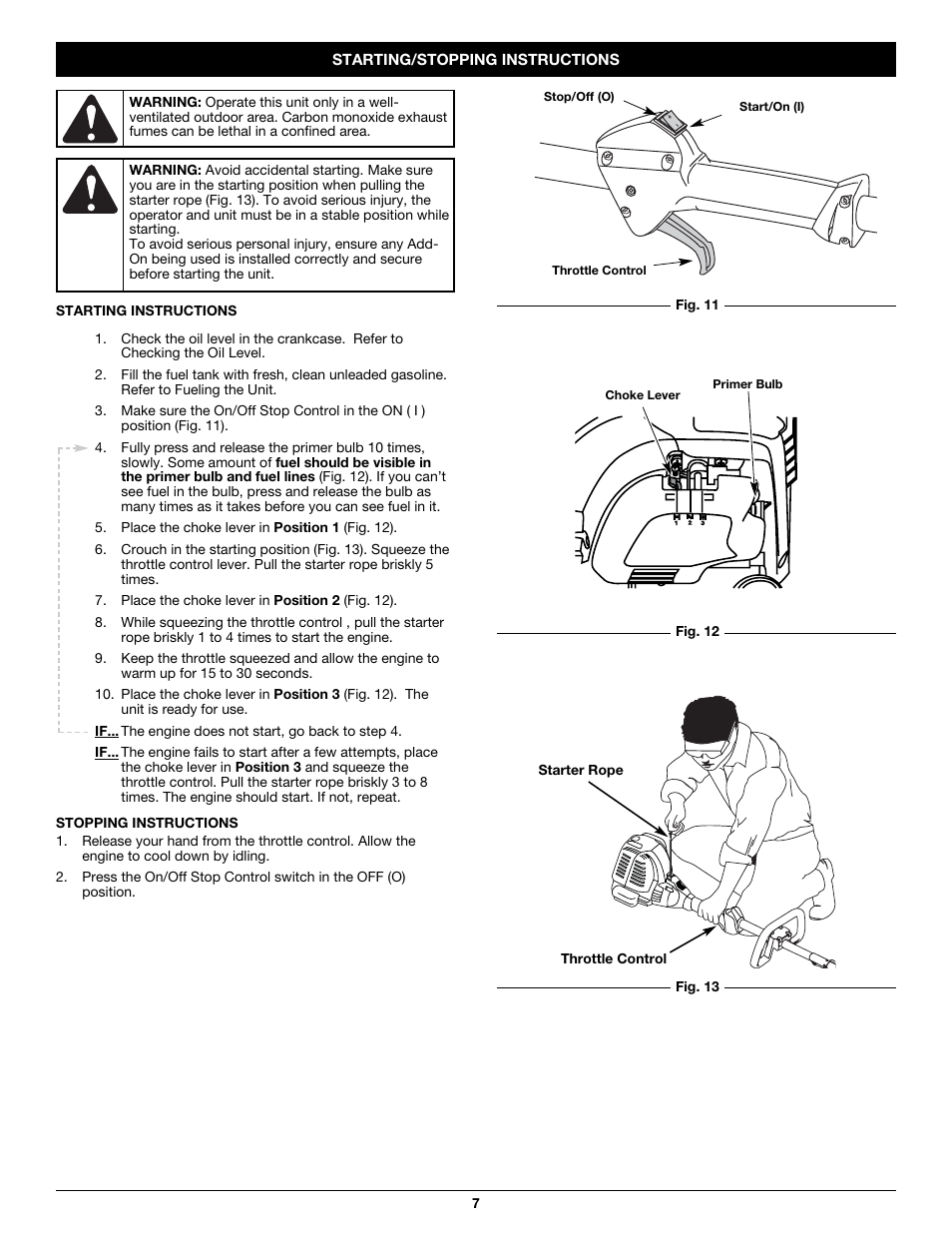 Troy-Bilt TB525CS User Manual | Page 7 / 64