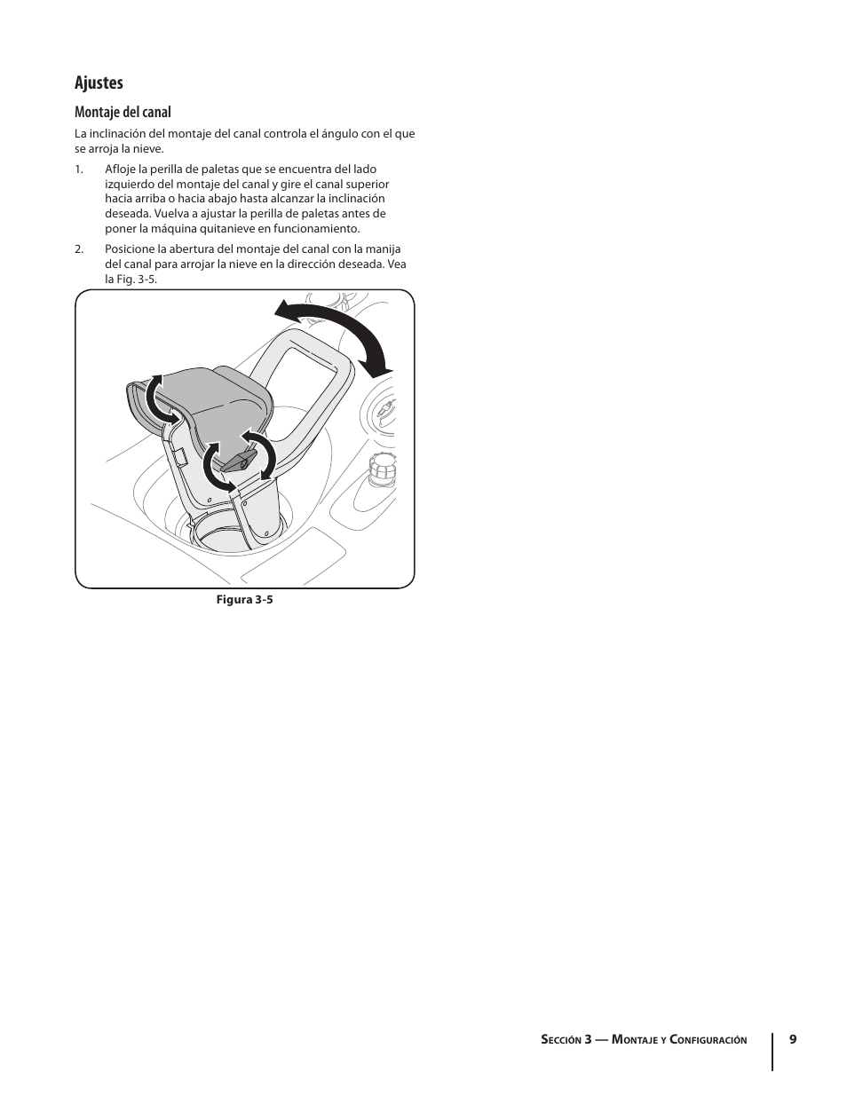 Ajustes, Montaje del canal | Troy-Bilt 769-04000A User Manual | Page 33 / 48