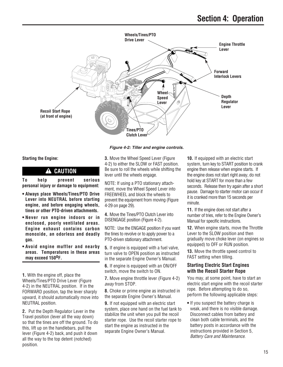 Caution | Troy-Bilt 682J  EN User Manual | Page 15 / 45