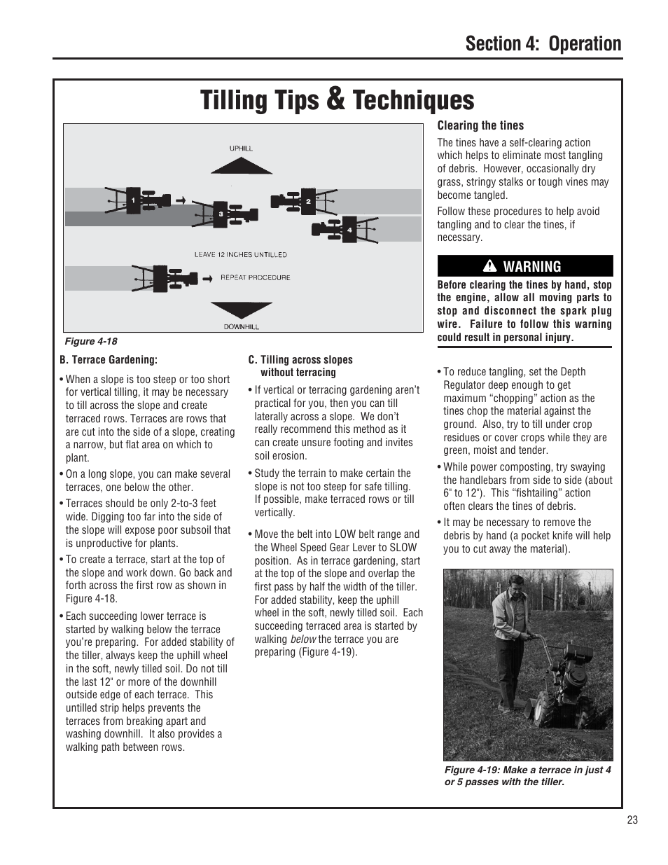 Tilling tips, Techniques | Troy-Bilt 682J  EN User Manual | Page 23 / 45