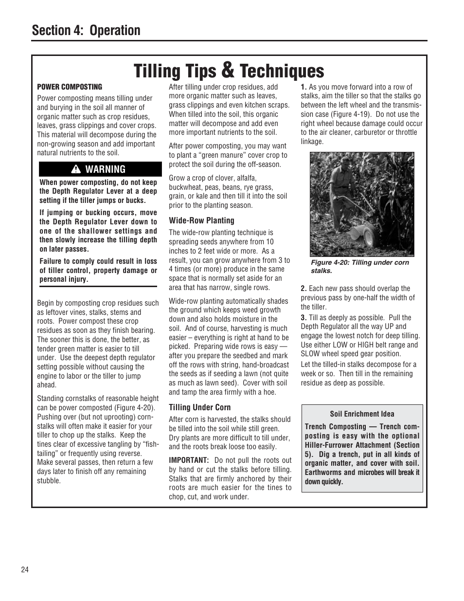 Tilling tips, Techniques | Troy-Bilt 682J  EN User Manual | Page 24 / 45