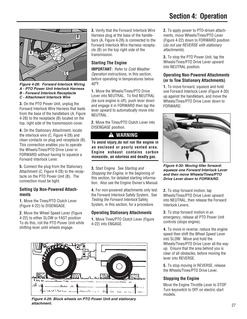 Warning | Troy-Bilt 682J  EN User Manual | Page 27 / 45