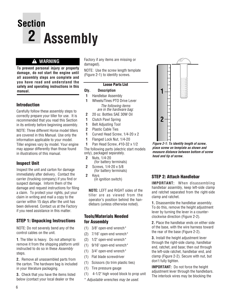 Assembly | Troy-Bilt 682J  EN User Manual | Page 6 / 45