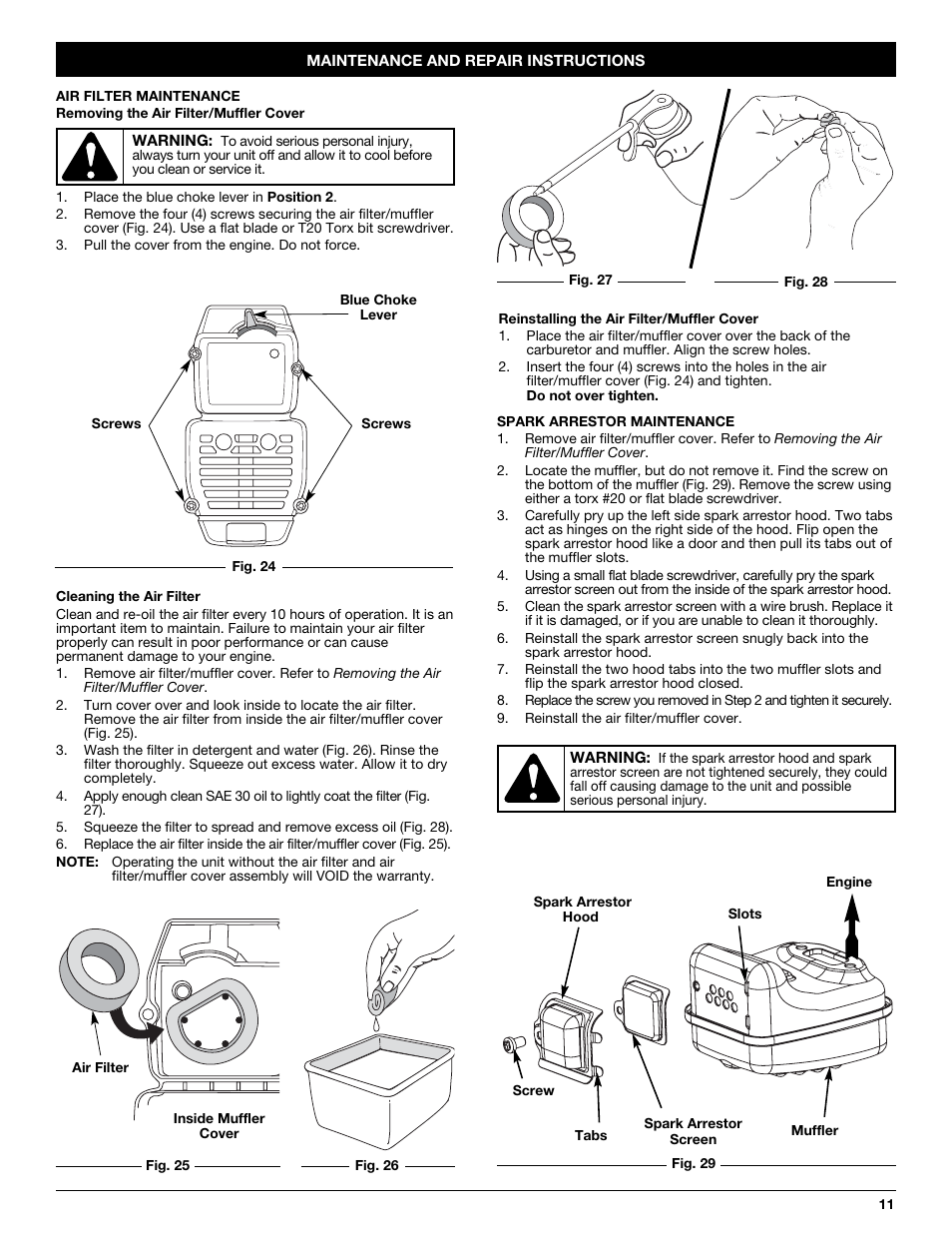 Troy-Bilt TB20CS User Manual | Page 11 / 56