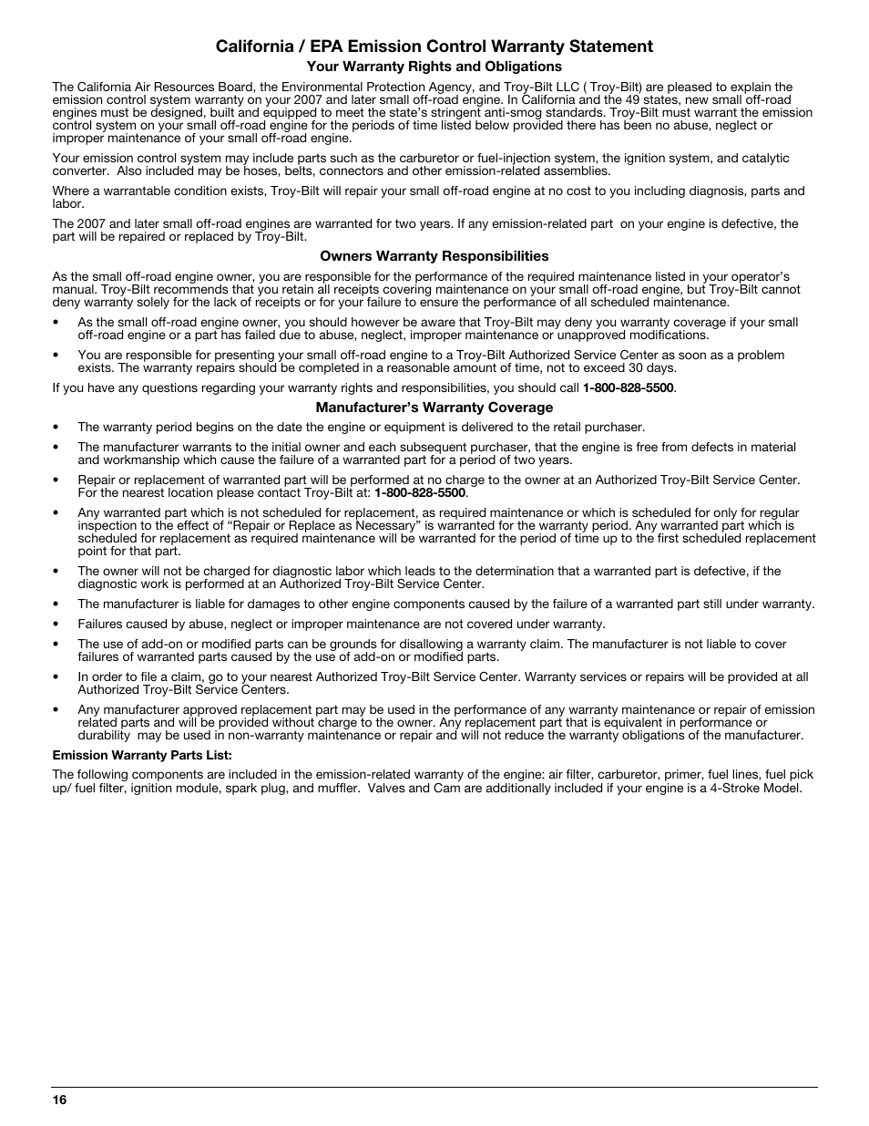 Troy-Bilt TB20CS User Manual | Page 16 / 56