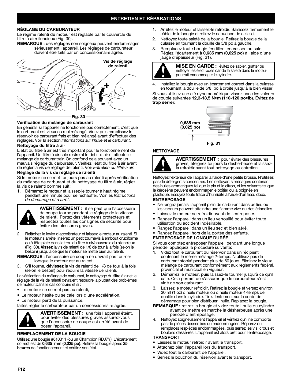 Troy-Bilt TB20CS User Manual | Page 30 / 56