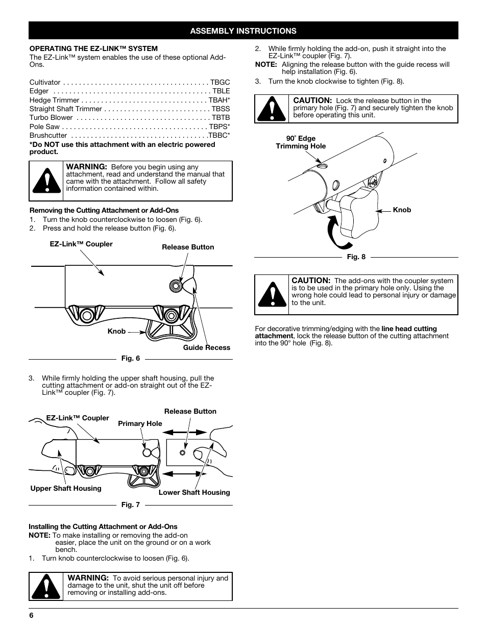 Troy-Bilt TB20CS User Manual | Page 6 / 56