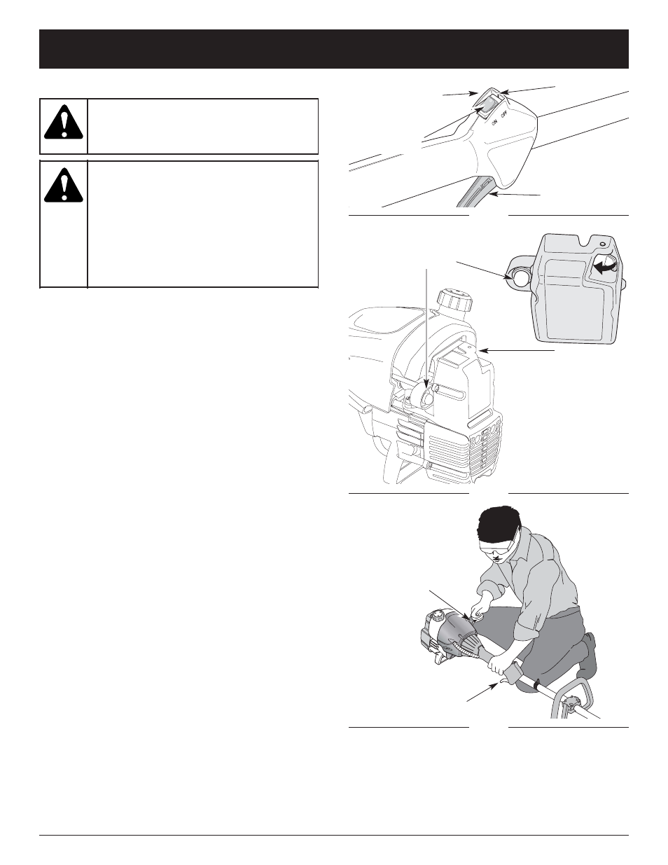 Instructions de démarrage et arrêt, Instructions de démarrage, Instructions d'arrêt | Troy-Bilt TB25C5 User Manual | Page 31 / 72