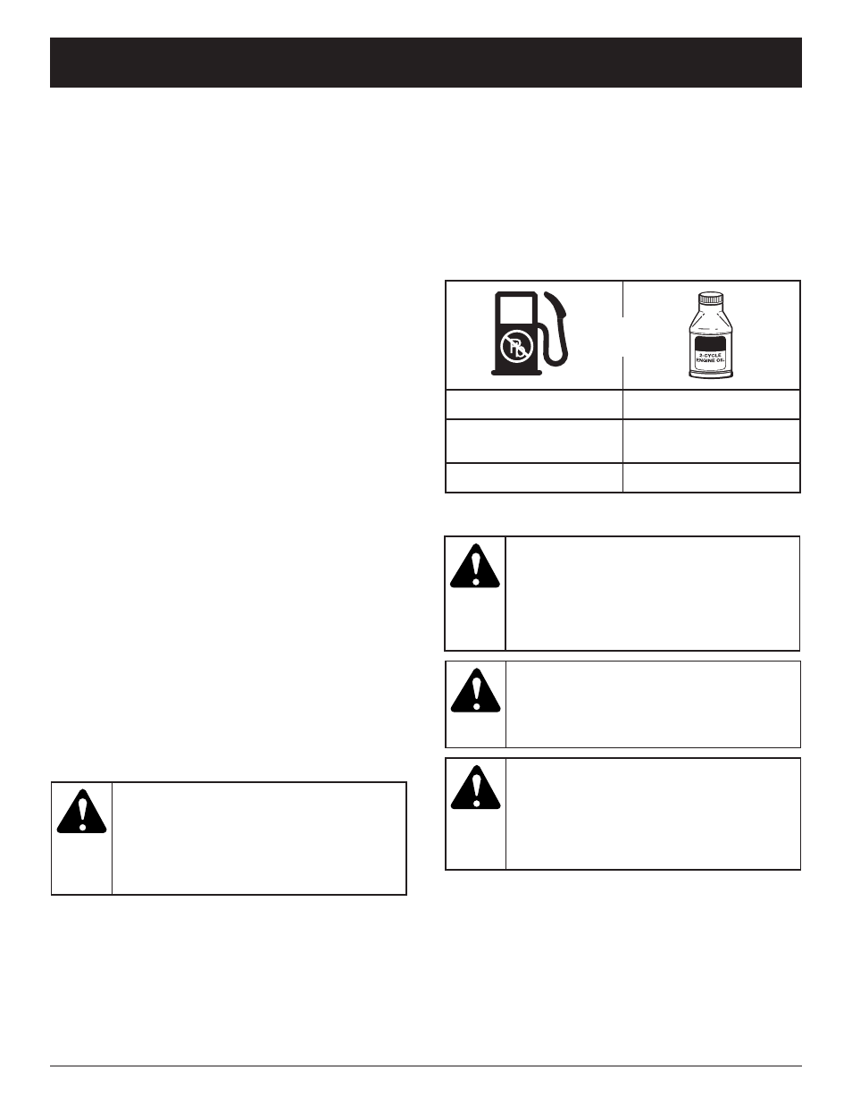 Informacion del aceite y del combustible | Troy-Bilt TB25C5 User Manual | Page 54 / 72