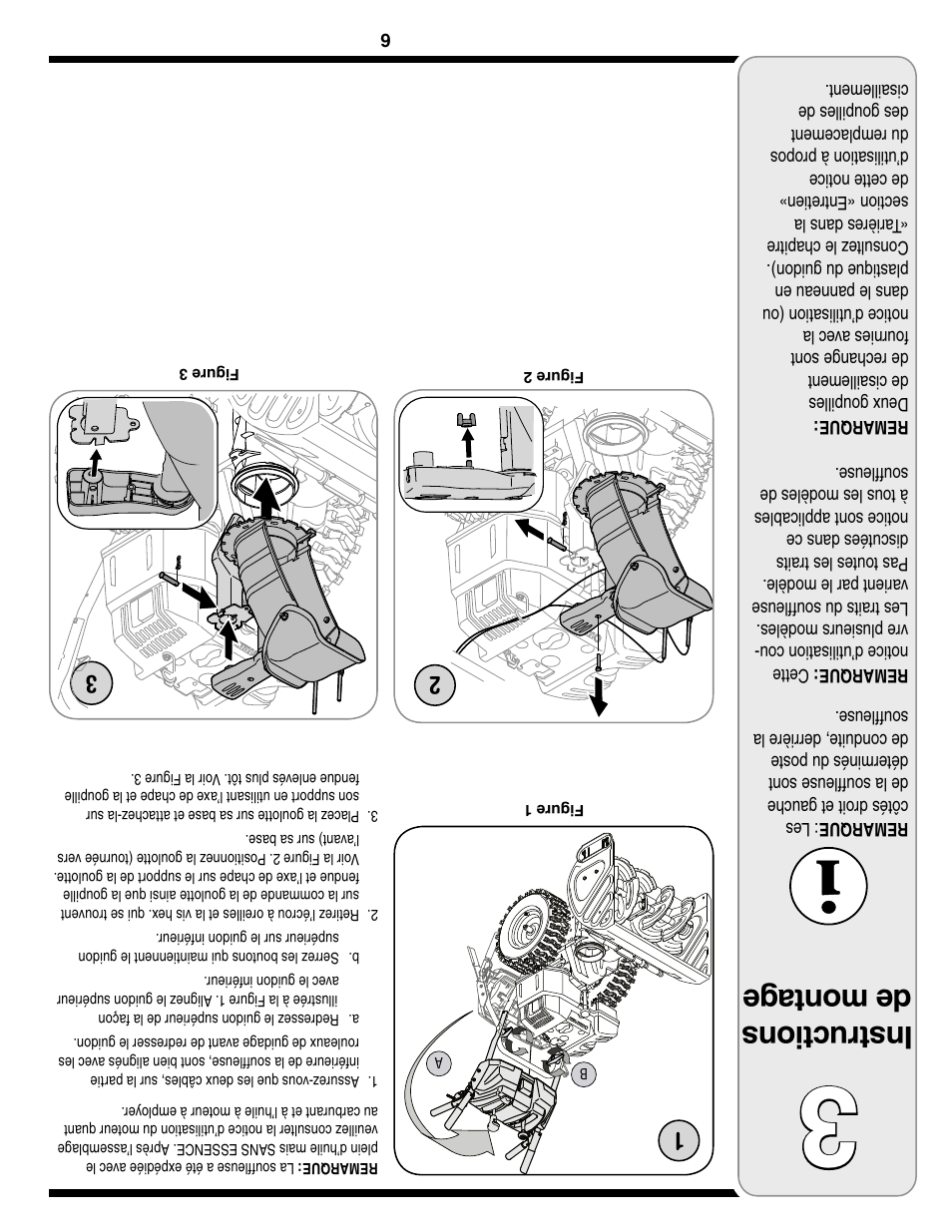 Ins tru ctio ns de mon tag e | Troy-Bilt Two-Stage Snow Thrower User Manual | Page 47 / 52