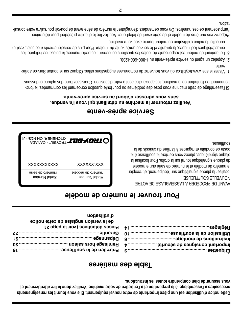 Troy-Bilt Two-Stage Snow Thrower User Manual | Page 51 / 52