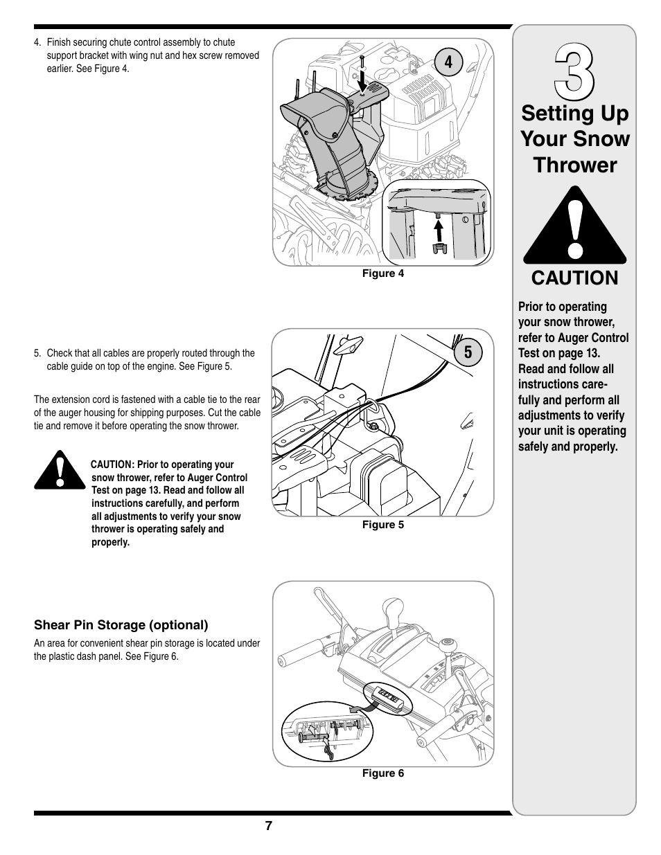 Setting up your snow thrower, Caution | Troy-Bilt Two-Stage Snow Thrower User Manual | Page 7 / 52