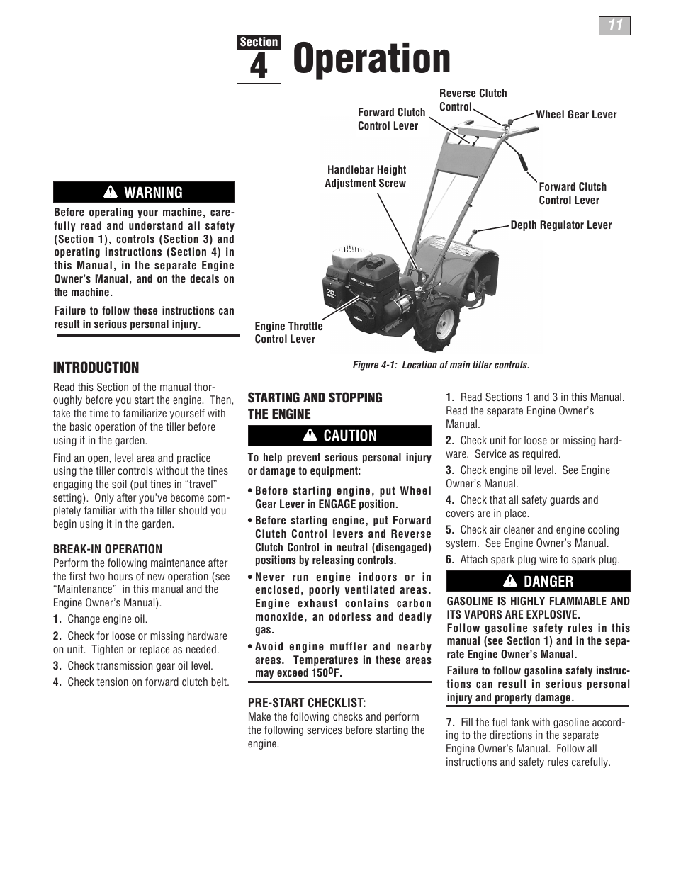 Operation | Troy-Bilt 664D User Manual | Page 11 / 44