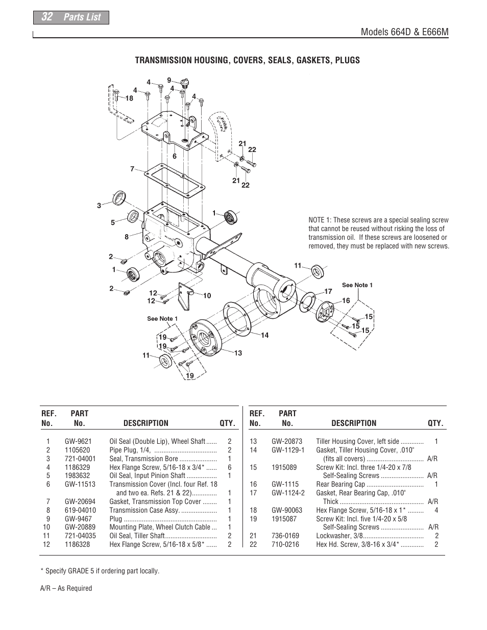 Troy-Bilt 664D User Manual | Page 32 / 44