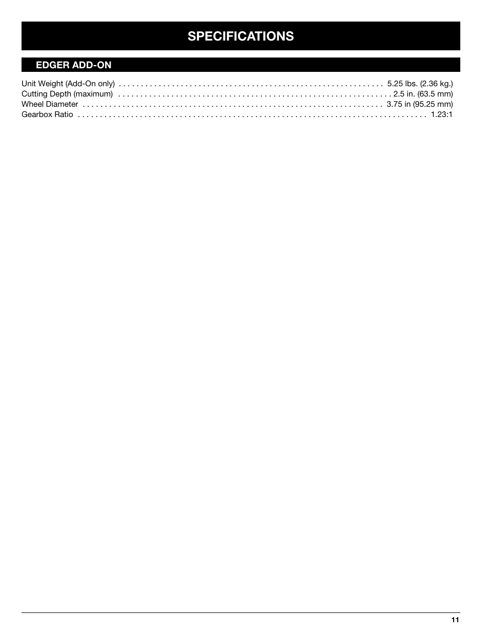 Specifications | Troy-Bilt 769-02047 User Manual | Page 11 / 36