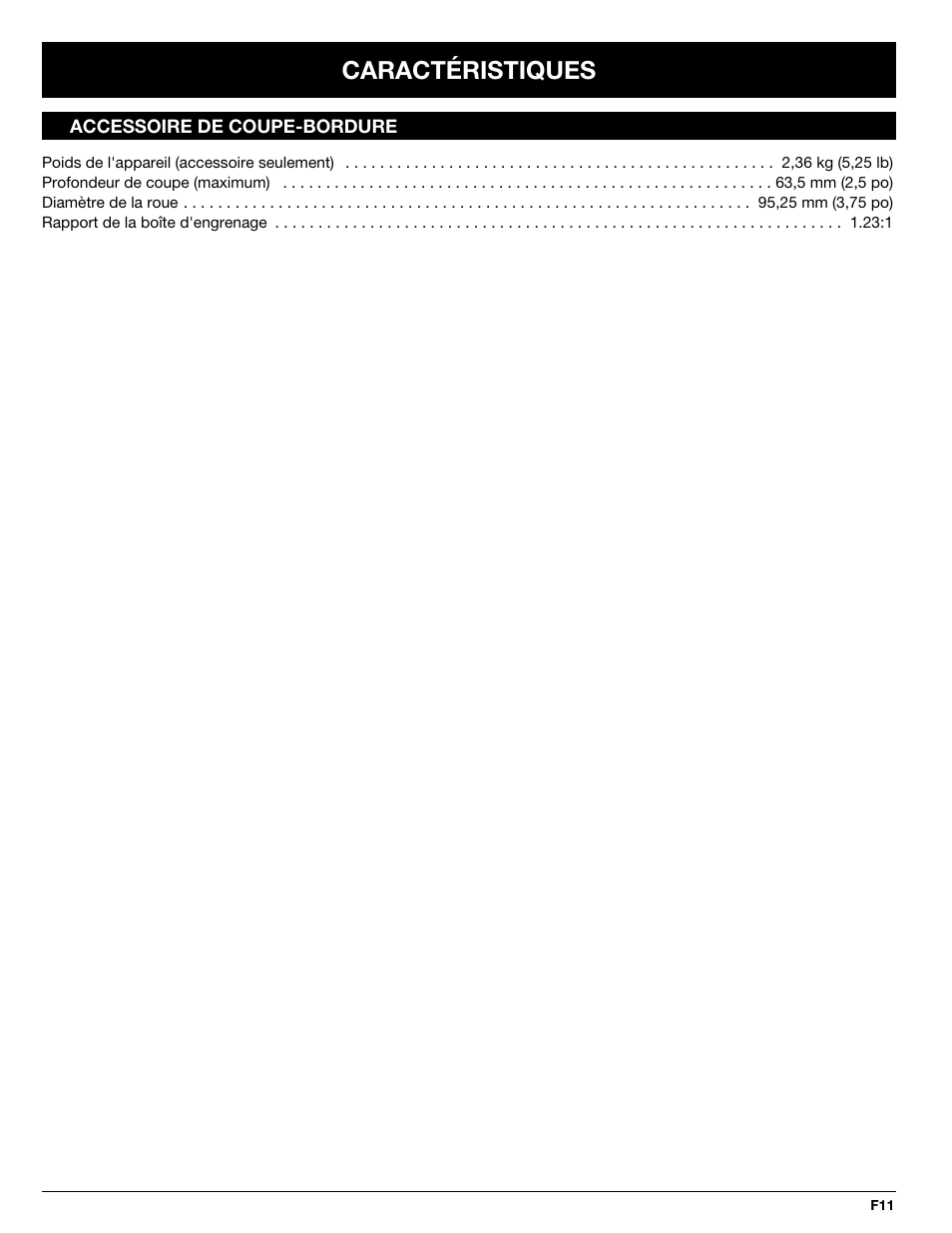 Caractéristiques | Troy-Bilt 769-02047 User Manual | Page 23 / 36