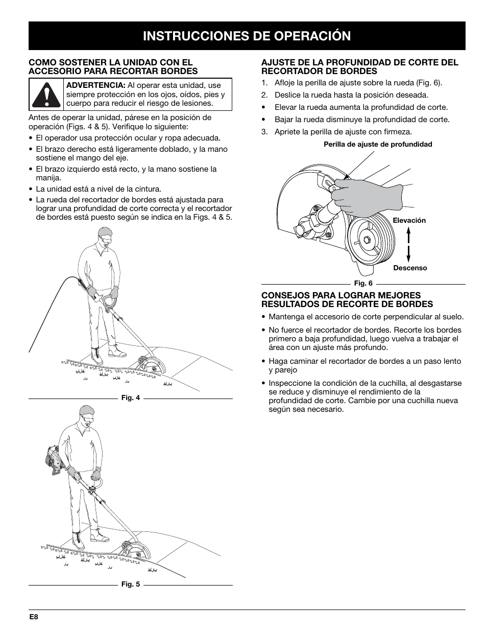 Instrucciones de operación | Troy-Bilt 769-02047 User Manual | Page 32 / 36